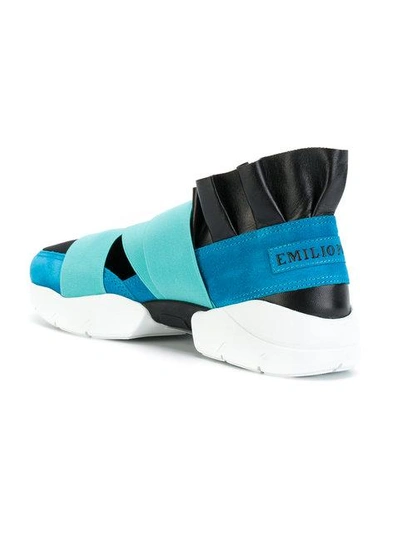 Shop Emilio Pucci Frill Trim Strap Detail Sneakers