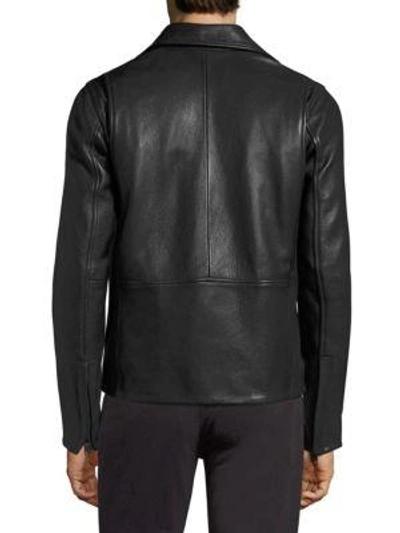 Shop J. Lindeberg Leather Jacket In Black