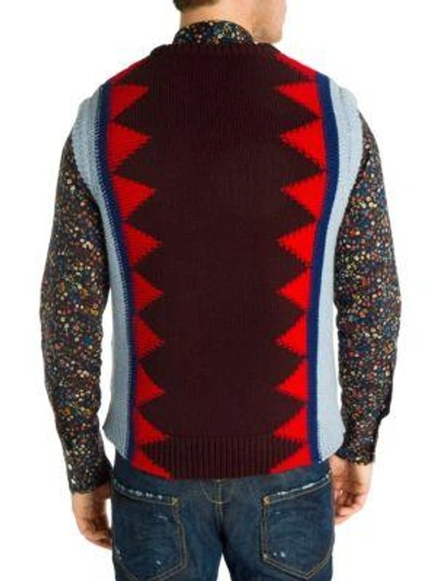 Shop Dsquared2 Geometric Patterned Wool Sweater In Black