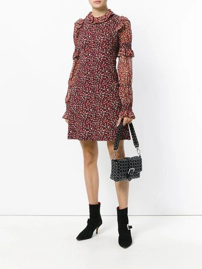 Shop Red Valentino Flower Puzzle Shoulder Bag In Black