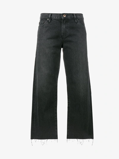 Shop Simon Miller Black Distressed Mid Rise Cropped Jeans
