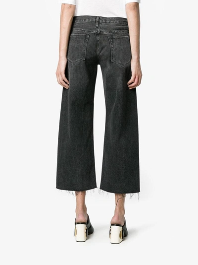 Shop Simon Miller Black Distressed Mid Rise Cropped Jeans