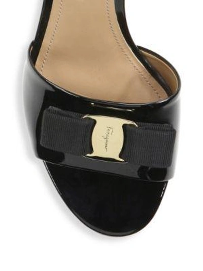 Shop Ferragamo Eolie Leather Slides In Black