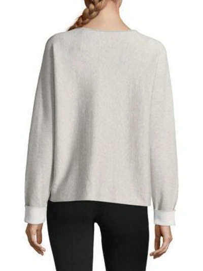 Shop Atm Anthony Thomas Melillo Scoopneck Pullover Sweater In Foggy Chalk