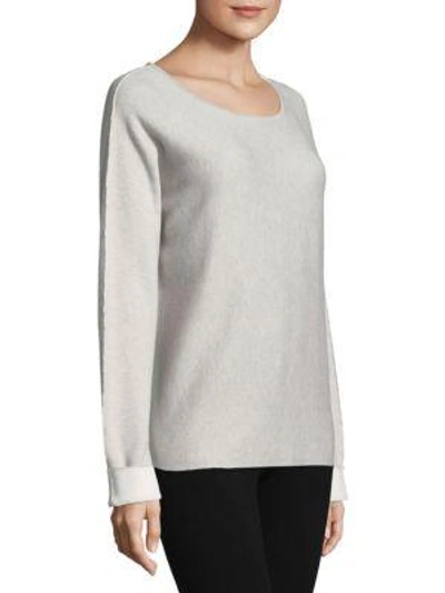 Shop Atm Anthony Thomas Melillo Scoopneck Pullover Sweater In Foggy Chalk