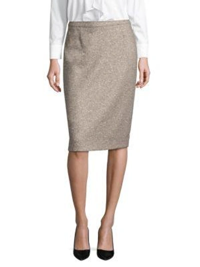 Escada Speckled Wool Skirt In Taupe