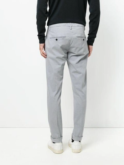 Shop Dondup Straight Leg Trousers In Grey