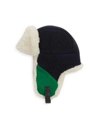 Shop Crown Cap Colorblock Winter Hat In Navy