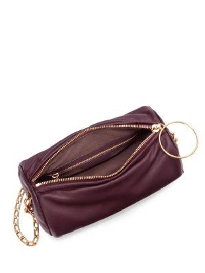 Shop Stella Mccartney Mini Shoulder Bag In Burgundy