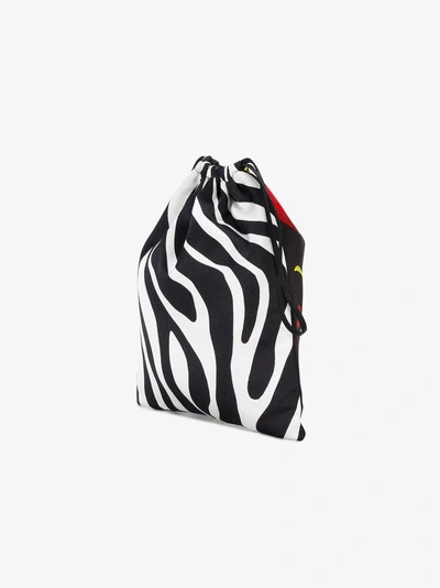 Shop Attico Tulip And Zebra Print Mini Pouch In Black