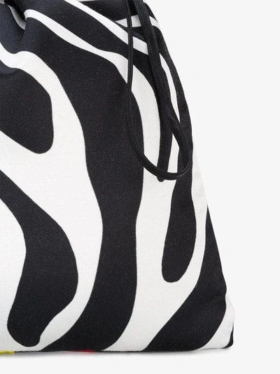 Shop Attico Tulip And Zebra Print Mini Pouch In Black