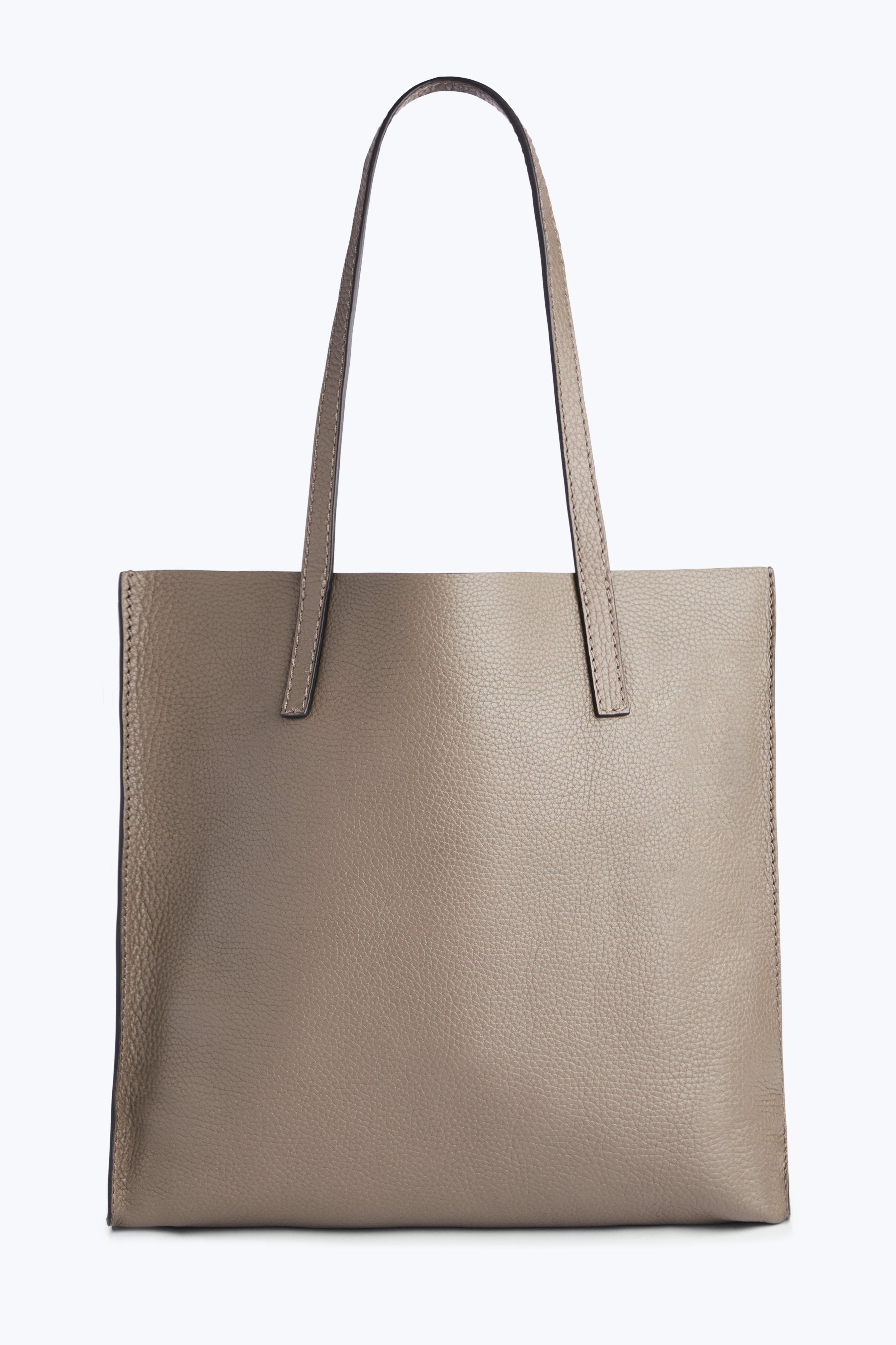 Marc Jacobs The Bold Grind Leather Pocket Tote - Grey In Taupe | ModeSens