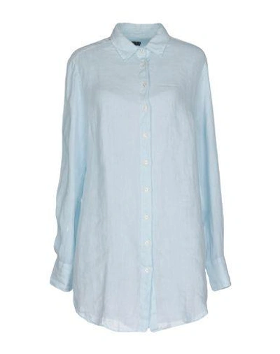Fred Perry Linen Shirt In Sky Blue