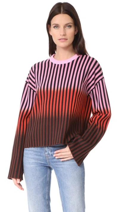 Shop Opening Ceremony Dip Dye Striped Sweater In Cactus Pink Multi