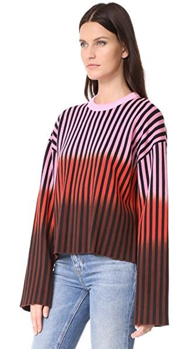 Shop Opening Ceremony Dip Dye Striped Sweater In Cactus Pink Multi