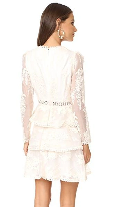 Shop Zimmermann Maples Tier Dress In Pearl