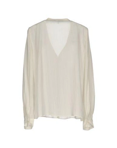 Shop Maje Solid Color Shirts & Blouses In Ivory