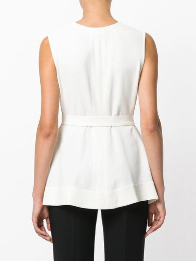 Shop Theory Waist-tied Blouse In Neutrals
