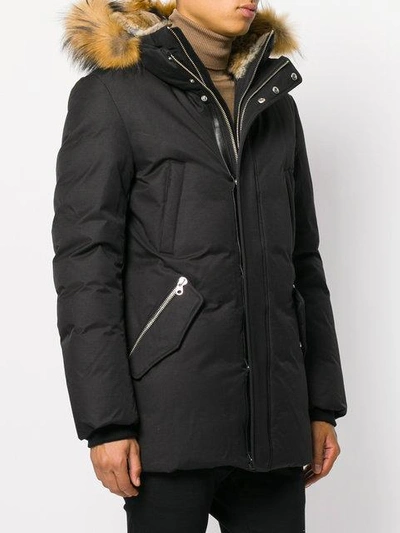 Shop Mackage Hooded Coat In Black