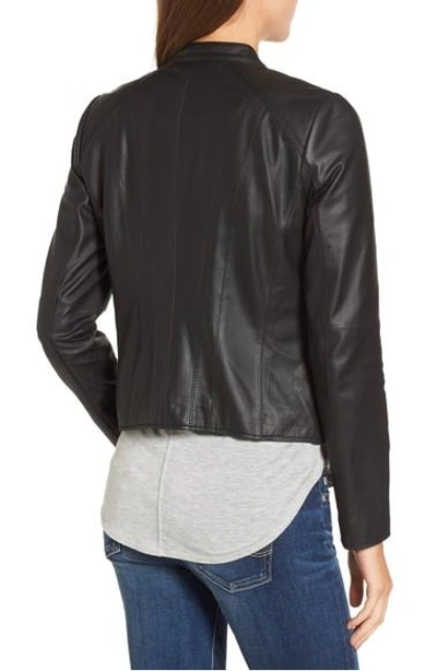 Shop Marc New York Andrew Marc Felicity Leather Moto Jacket In Black