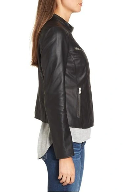 Shop Marc New York Andrew Marc Felicity Leather Moto Jacket In Black
