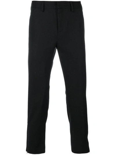 Shop Neil Barrett Cropped Regular Trousers In Black