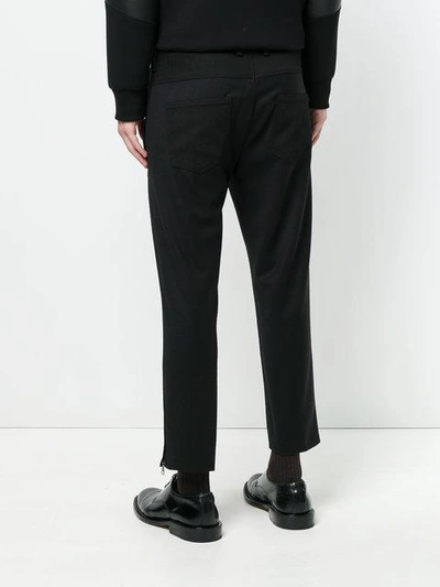 Shop Neil Barrett Cropped Regular Trousers In Black