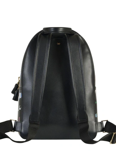 Shop Anya Hindmarch All Over Sticker Mini Backpack In Black