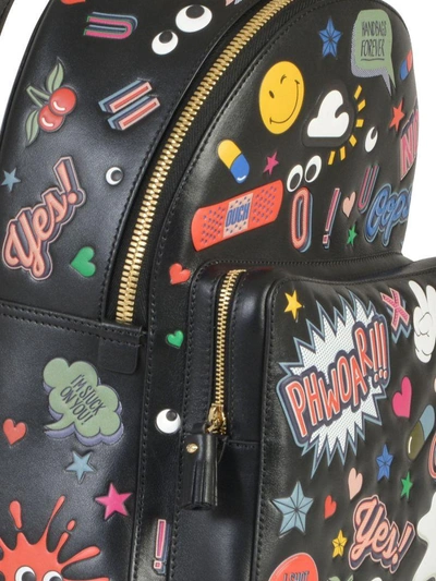 Shop Anya Hindmarch All Over Sticker Mini Backpack In Black