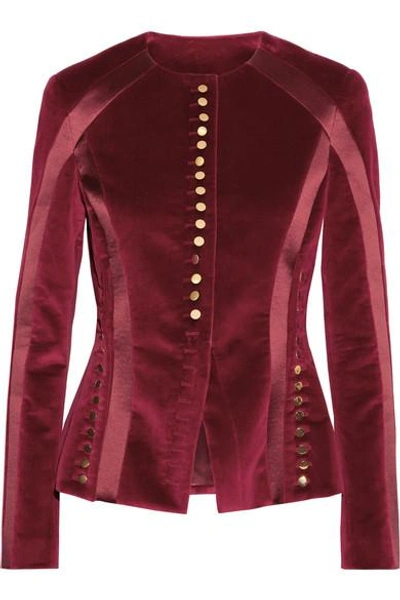 Shop Altuzarra Cavendish Silk Satin-trimmed Velvet Jacket