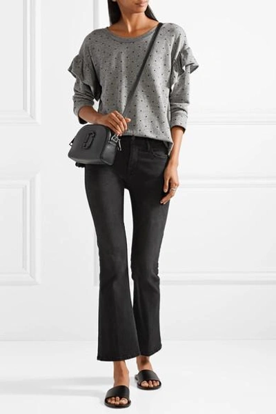 Shop Current Elliott Ruffled Printed Cotton-blend Terry Sweatshirt