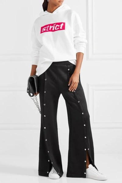 Shop Alexander Wang T Coated French Terry Wide-leg Pants