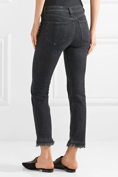 Shop Rag & Bone Hana Cropped Frayed High-rise Bootcut Jeans