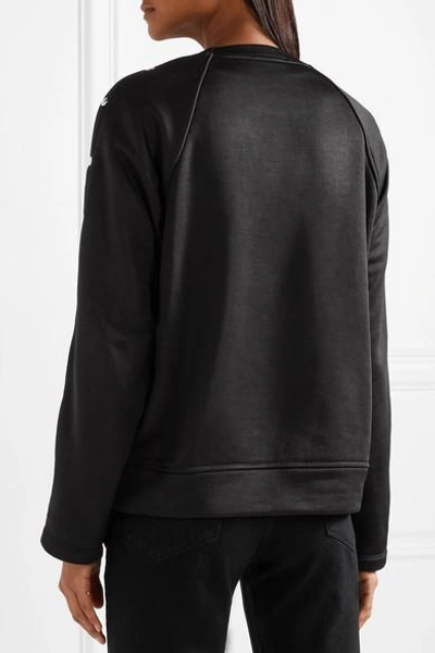 Shop Alexander Wang T Coated French Terry Sweatshirt In Black