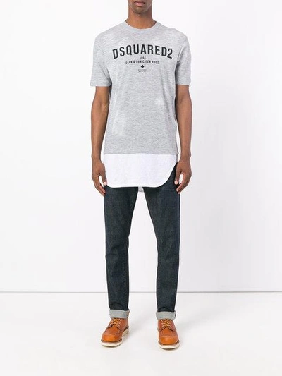Shop Dsquared2 Logo Print T In Grey