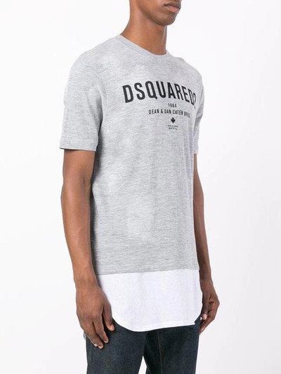 Shop Dsquared2 Logo Print T In Grey