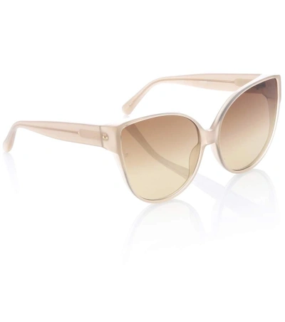 Shop Linda Farrow Oversized Cat-eye Sunglasses In Brown