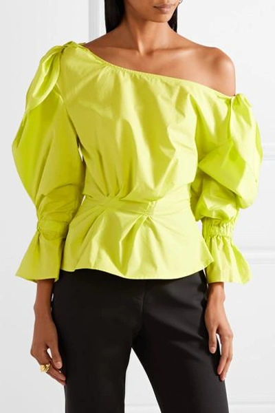 Shop Rejina Pyo Michelle Off-the-shoulder Cotton-poplin Blouse