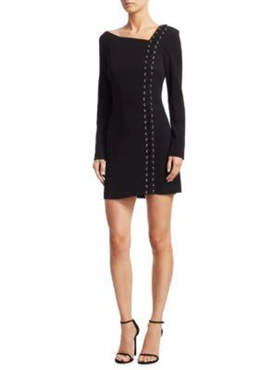 Shop A.l.c Luca Asymmetrical-neck Dress In Black