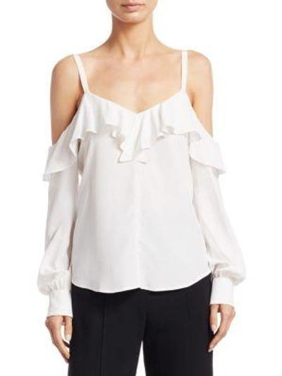 A.l.c Felix Cold-shoulder Long Sleeve Top In White