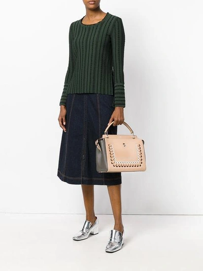 Shop Fendi Dotcom Tote In Neutrals