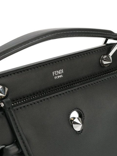 Shop Fendi Dotcom Shoulder Bag In Black