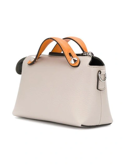 Fendi By The Way Small Crossbody Boston Bag in Grey with Ice Handle