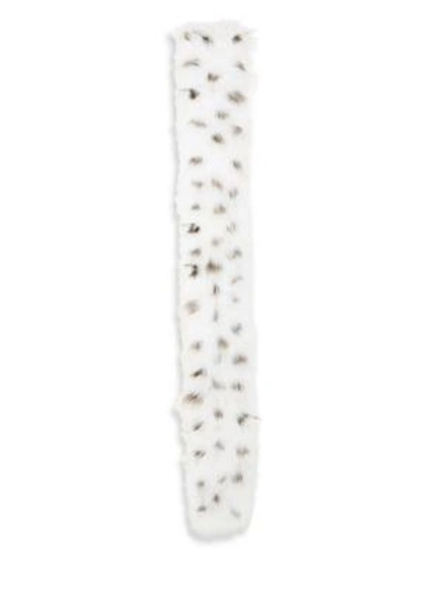 Shop Adrienne Landau Knit Fox Fur Scarf In White