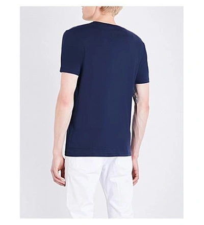 Shop Hugo Boss Logo-print Cotton-jersey T-shirt In Navy