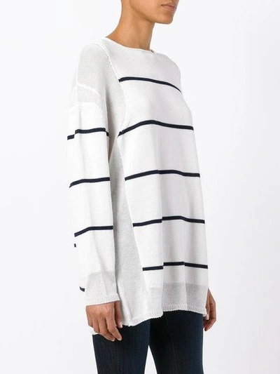 Shop Stella Mccartney Deconstructed Striped Sweater - White