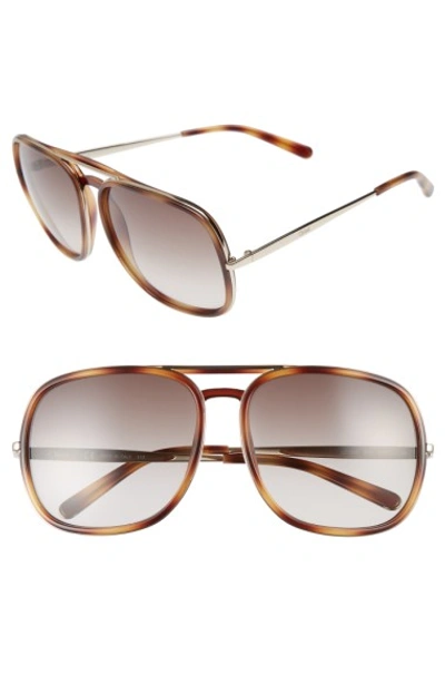 Shop Chloé 60mm Gradient Lens Navigator Sunglasses In Tortoise