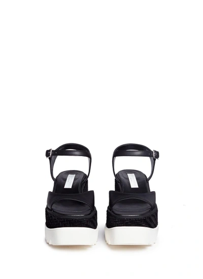 Shop Stella Mccartney 'elyse' Woven Velvet Platform Sandals