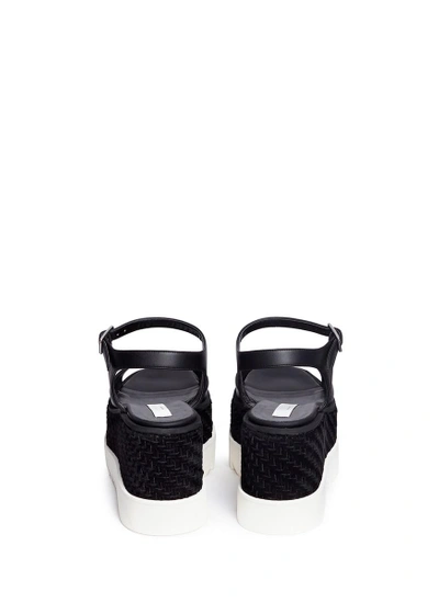 Shop Stella Mccartney 'elyse' Woven Velvet Platform Sandals