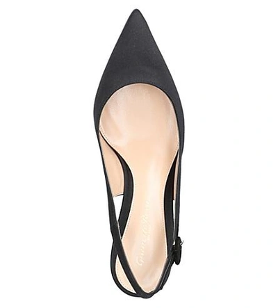 Shop Gianvito Rossi Anna 55 Satin Slingback Pumps In Black